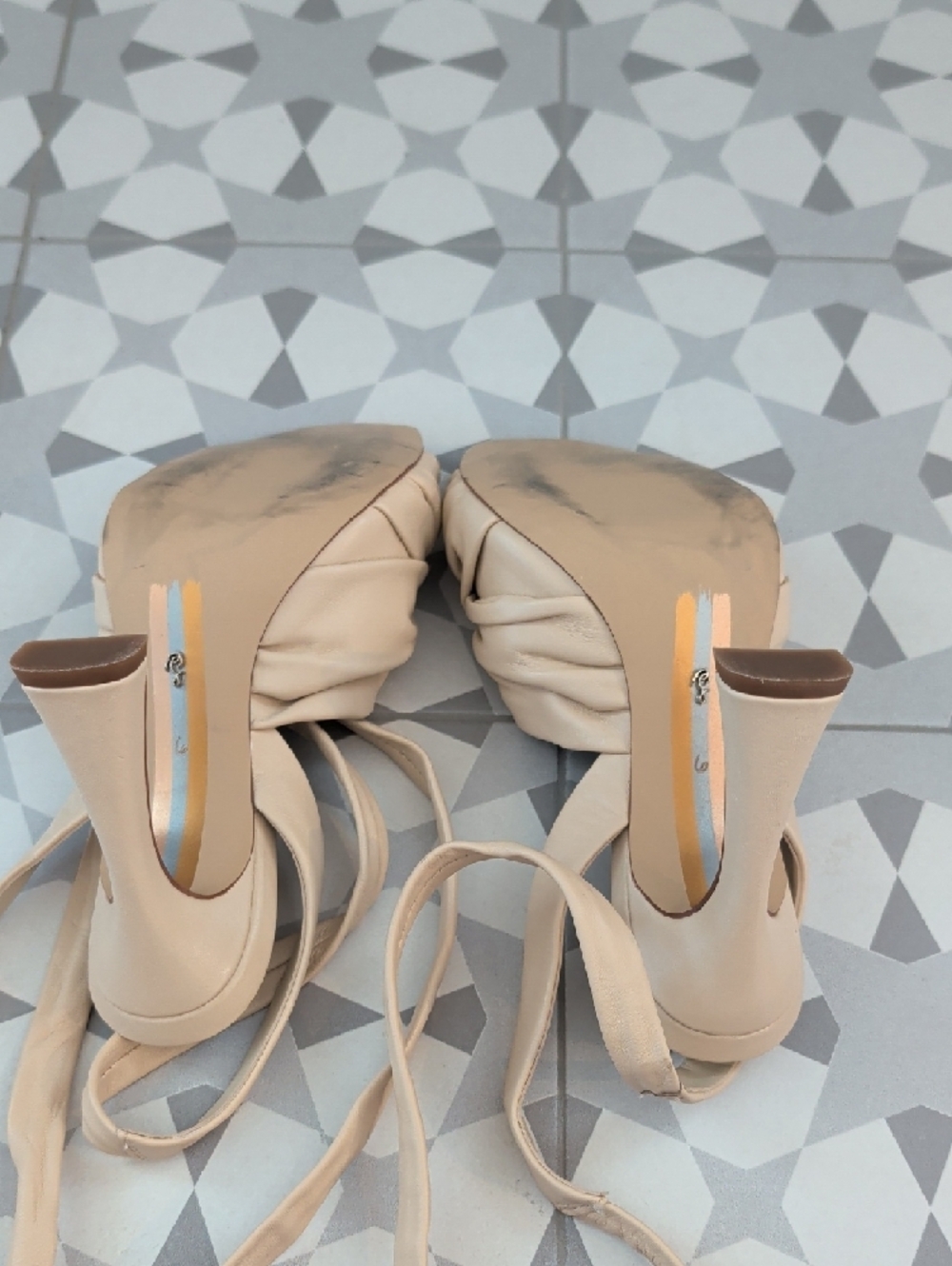 Sam Edelman Women's Knotted Slingback Sandals - Beige Size 6 - Picture 3 of 4
